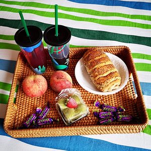 Bandeja de servicio de ratán de la mejor calidad en diseño tejido con acabado natural, perfecta para la decoración de la cocina del hogar y el uso de la vajilla - Product Image 2
