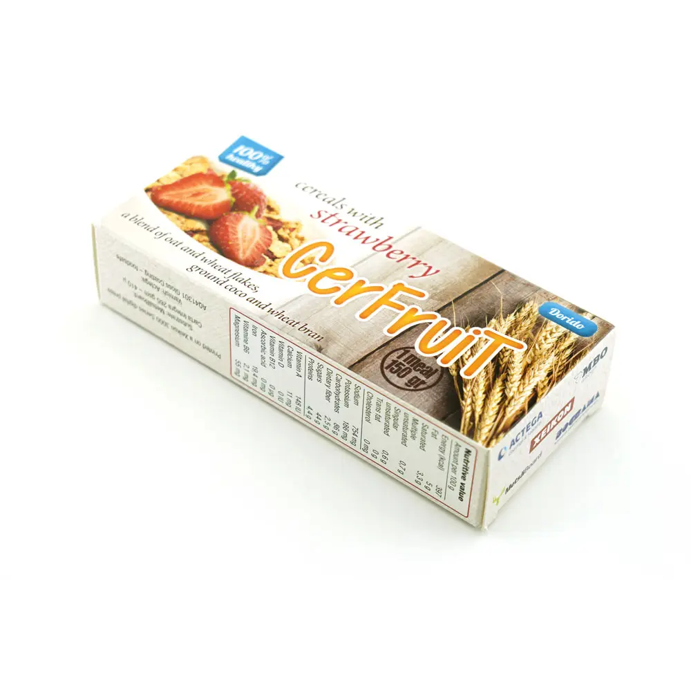 Benutzer definierte Verpackung Matt bedruckte Süßigkeiten Hafer Getreide Verpackungs boxen