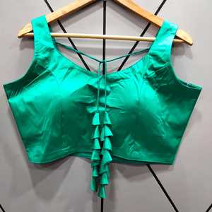 Chemisier saree de travail de séquence brodé de tissu de soie lourde indienne blouse lehenga pour les femmes - Product Image 5