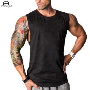 Wholesale Custom Men's Sleeveless Spandex Gym Tank <b>Top</b> Breathable Workout Sports <b>Vest</b> for Running Fitness Embroidery Button - Product Image 3