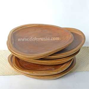 Plateau en bois de teck de forme naturelle, diamètre 12 pouces, service de vaisselle, plats et assiettes, plateaux en bois, articles de cuisine - Product Image 2