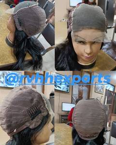 Perruque Lace Closure wig indienne, cheveux vierges naturels et lisses, 5x5, cheveux bruts, meilleure qualité, - Product Image 2