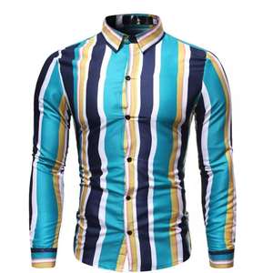 Camisas de Vestir Clásicas para Hombre, Última Moda, Diseño a Rayas Elegante, Franela 100% Algodón, Botones Cubiertos, Tejidas en Bangladesh - Product Image 2