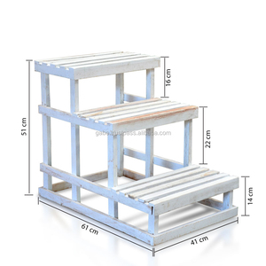Étagère à fleurs en bois de couleur dégradée à 3 niveaux, accessoire de décoration pour la maison en bois - Product Image 2