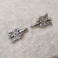 Élégantes boucles de ceinture en cuivre de style Ostrogothique Winigas Design TT-7350, en forme d'aigle, avec motif Tigre Médiéval en argent