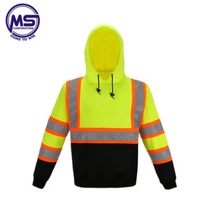 Sudadera DE SEGURIDAD reflectante de seguridad para invierno, Sudadera con capucha de alta visibilidad, 100% de lana, servicio OEM personalizado, sólido, venta al por mayor, PK - Product Image 4