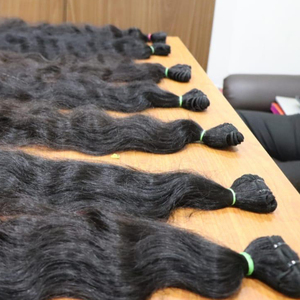 Cabello humano natural virgen con cutícula alineada Paquetes de cabello humano virgen 100% Cabello sin procesar - Product Image 1