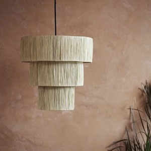 Plafonnier Vietrustic artisanal traditionnel rustique écologique en jute et jacinthe d'eau pour éclairage intérieur - Product Image 3
