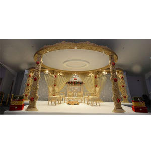 Mandap de mariage Queen Mandap Fusion, sculpture sur bois, décoration d'événement hindou et gujarati, élégant palais en bois, installation de mandap en Australie - Product Image 1