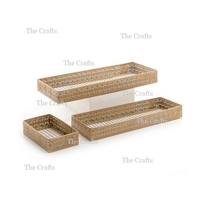 Juego de Dos Bandejas de Madera y Cuero para Servir Té y Café, Color Negro, Bandeja para Servir Alimentos y Aperitivos, Más Vendida - Product Image 4