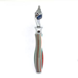 Chine Fabricant 5 Lames Rasoir Manche En Résine Noire En Métal Chromé Tête de Rasoir En Alliage De Zinc Pour Le Rasage Humide - Product Image 5