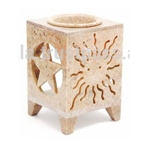 Brûleurs à huile aromatique en pierre ollaire naturelle, bougies chauffe-plat aromatiques - Product Image 1