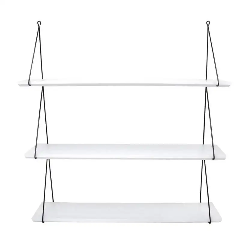 Classy Metal Wire Wall Shelf Wall Mounted Floating Wood Shelves White Wall Shelves 24 inch Customized Living Room Decoration