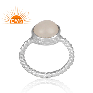 Twisted Classic <b>Statement</b> <b>Ring</b> White Moonstone Gemstone <b>Ring</b> Jewelry Fine Sterling Silver Jewelry Supplier - Product Image 2