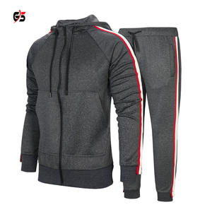 Survêtement d'hiver pour hommes survêtement côté rayé Tech polaire deux pièces sweats à capuche ensemble de joggers uni solide entièrement personnalisé Design de marque - Product Image 2