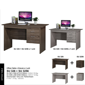 Table de bureau solide JPS SU326 en panneau de particules de bois, design moderne et luxueux, avec rangement, haute durabilité, pour bureau à domicile - Product Image 2