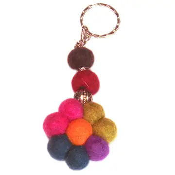 Needle Felted Felt Key Rings made in Nepal