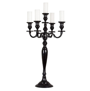 Fabricant britannique en gros bougeoir en métal mariage décoratif conception simple bougeoir couleur noire vivant - Product Image 1