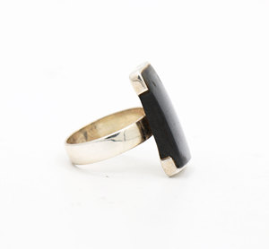 Nouveauté hématite Long Rectangle pierre précieuse 925 solide en argent Sterling à la main bague gothique bijoux pour la vente en gros - Product Image 2