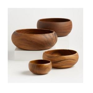 Bol de service alimentaire en bois avec la meilleure qualité Taille et formes personnalisées Bol de service en bois pour la vente en gros - Product Image 4