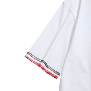 เสื้อยืดคอกลมแขนสั้นของผู้ชายผ้าคอตตอนสีตัดกันทรงแบนสำหรับ100% ใหม่โปรโมชั่นออกแบบได้ตามต้องการ - Product Image 3