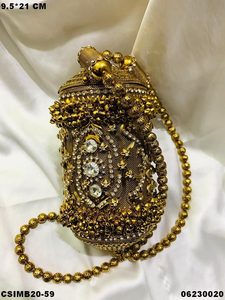 Designer Handmade Metal Bridal Clutches Craftstages International 9.5*21 CM - Product Image 3