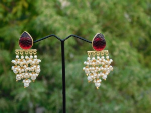 Pendientes de aro hechos a mano con piedras, de moda, para niñas y mujeres - Product Image 6