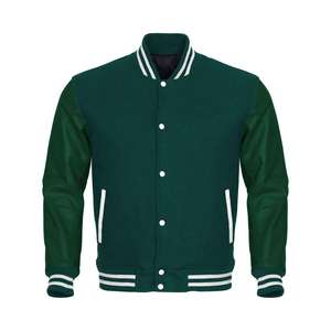 Chaqueta de lana de manga de cuero para hombre, chaqueta de béisbol de diseño personalizado para exteriores, chaquetas de universidad para invierno - Product Image 3