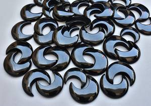 Luna creciente de ónice negro increíble para diseño de joyería, piedra preciosa Natural, luna de ónix negro, cabujón suelto para anillos - Product Image 2