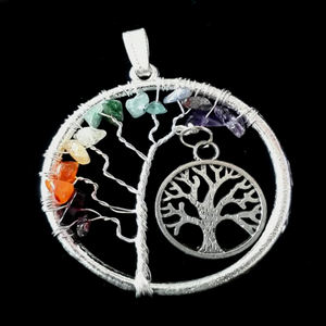 หินอัญมณีจักระทั้งเจ็ดการรักษาจี้โลหะ - Product Image 1