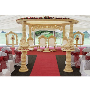 Boda tradicional Mandap de madera decoración último diseño antiguo Mandap de madera conjunto impresionante boda madera tallada Mandap EE. UU. - Product Image 1