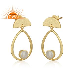 Pendientes de Piedras Preciosas de Arcoíris al por Mayor, Pendientes Colgantes de Plata de Diseño Chapados en Oro Amarillo, Joyería de Colección Clásica - Product Image 2