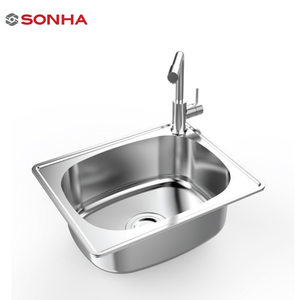 Fregadero de cocina pequeño, cuenco individual hecho de acero inoxidable importado - Product Image 1