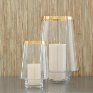 เชิงเทียนแก้ว เข็มกลัดทอง เทียนเฮอริเคน แก้ว โคมไฟกลมเล็ก - Product Image 1