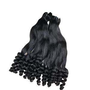 Double Machine Weft Bouncy <b>curly</b> Bundles VIRGIN Remy High Quality HUMAN HAIR <b>EXTENSION</b> wholesale price - Product Image 1