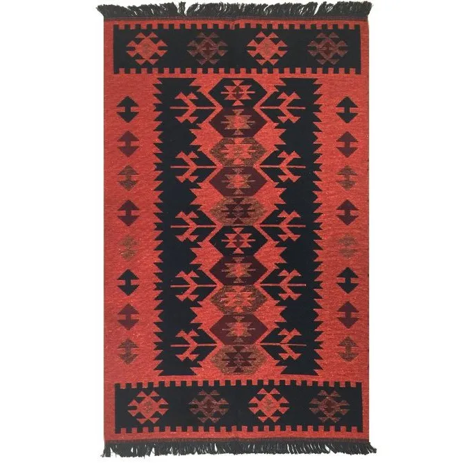 터키 카펫 전통적인 Kilim 깔개 패턴 정통 Boho 소박한 바닥 카펫