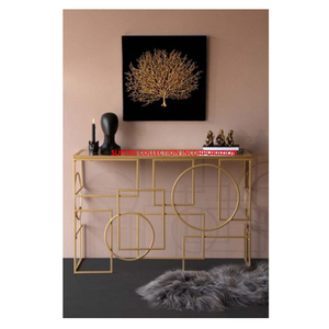 High Quality and Top Selling Gold Luxury <b>Console</b> Side <b>Table</b> with Mirror Top Direct India Factory <b>Sale</b> Whole Seller Manufacturers - Product Image 2