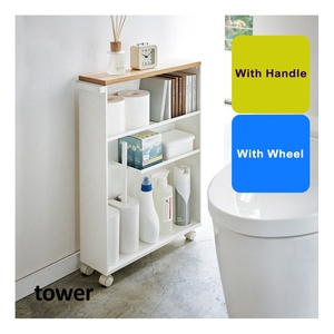 Chariot de rangement nordique en bois et métal, chariot de cuisine, avec roulettes, livraison gratuite - Product Image 3