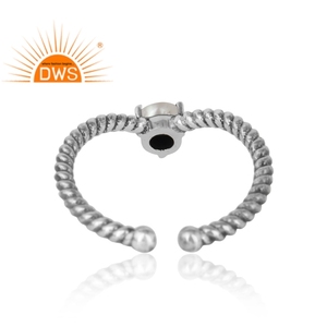 Fournisseurs de bagues en perles naturelles, bague de créateur en argent sterling 925 oxydé antique, collection classique de bijoux - Product Image 4