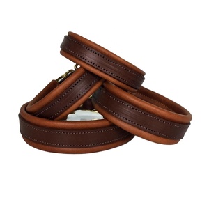 Handmade 100% Genuine Cow Leather <b>Dog</b> <b>Collar</b> Simple Classic Solid Rivet Soft Padding Available All Sizes Direct Wholesale - Product Image 1
