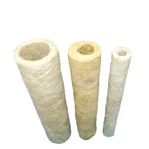 hot steam supply insulated pipe rock wool fireproof thermal industry insulation rock wool