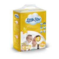 Couches jetables pour bébé LITTLE STAR en coton de haute qualité, protection anti-fuites, super absorbantes, 3-13g SAP, taille L, feuille arrière respirante, élastique