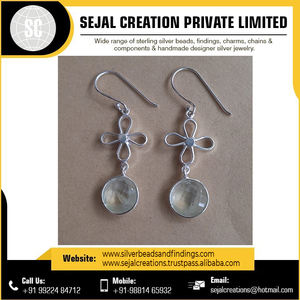 Boucles d'oreilles en argent 925 les plus vendues Boucles d'oreilles en pierres précieuses d'Inde DU VENDEUR ET FOURNISSEUR INDIEN - Product Image 2