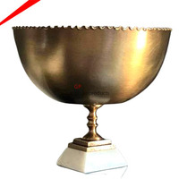 Cuenco redondo de cobre para servir, accesorio decorativo de alta calidad con cúpula de vidrio, para hoteles y restaurantes
