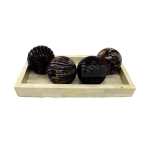 Décoration de table basse en forme de boule d'os naturel pour salon, ornement d'accentuation unique pour la maison, décoratif moderne et rustique - Product Image 1