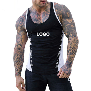 Camiseta sin mangas de gimnasio personalizada para hombre 95% algodón 5% Spandex camiseta interior elástica para Fitness culturismo entrenamiento cruzado - Product Image 1