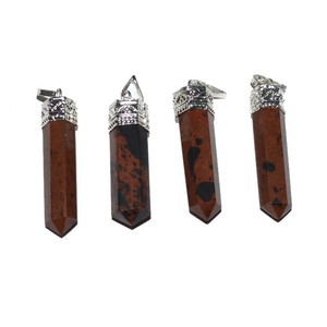 Obsidiana lápiz colgantes de piedras preciosas: Comprar en línea colgantes de piedras preciosas de ágata de exportación - Product Image 1