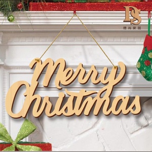 Merry Christmas Laser-Cut Wooden Sign Home and <strong>Garden</strong> <strong>Ornaments</strong> Elegant Letters Decoration <strong>for</strong> Wall <strong>Wood</strong> Crafts Wooden Boxes - Product Image 2