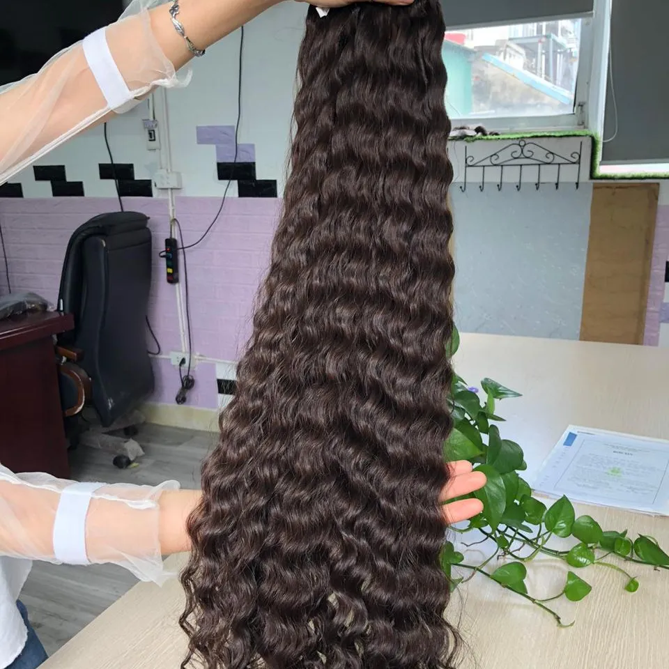 La meilleure qualité de cheveux ondulés cheveux humains cambodgiens vendre au Nigeria, Afrique du Sud, Sénégal... extensions de cheveux ondulés