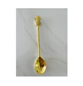 ชุดช้อนทองเหลืองสำหรับช้อนส้อมมีดส้อมของขวัญแต่งงานพร้อมช้อนทองเหลืองขัดเงาสีทอง - Product Image 2